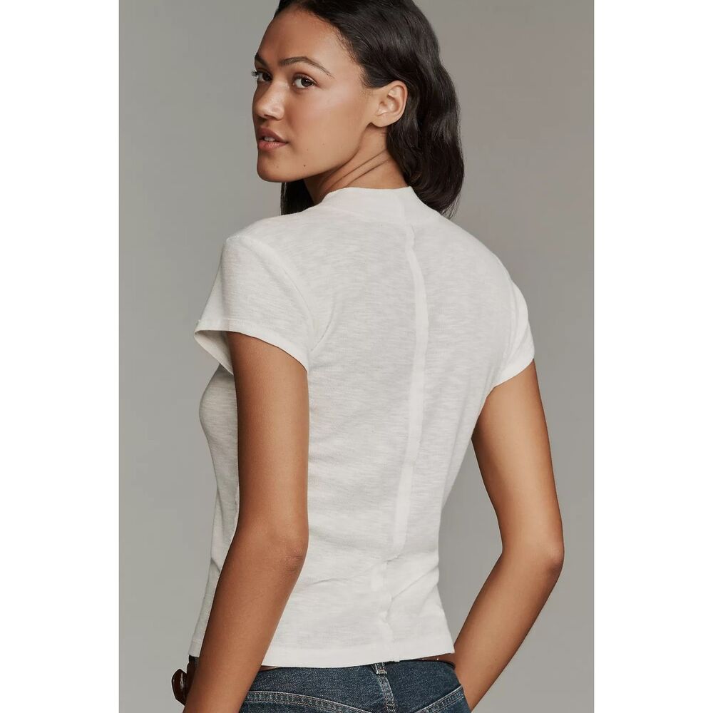 Pilcro Turtleneck Cotton Tee denim blue Anthropologie Large NEW - Picture 6 of 6